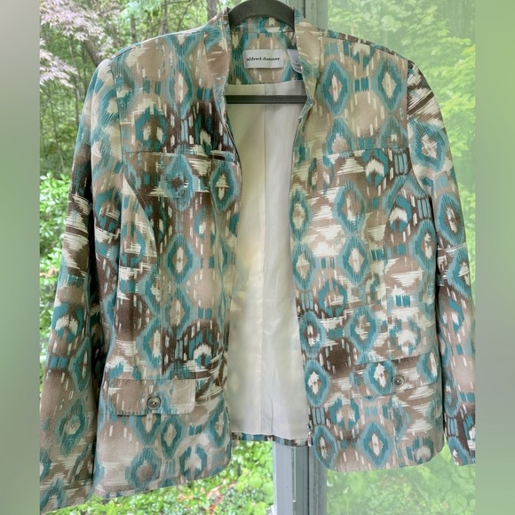 Alfred Dunner 14 Women’s Geometric design Blazer with full zip front EUC. - Picture 1 of 10